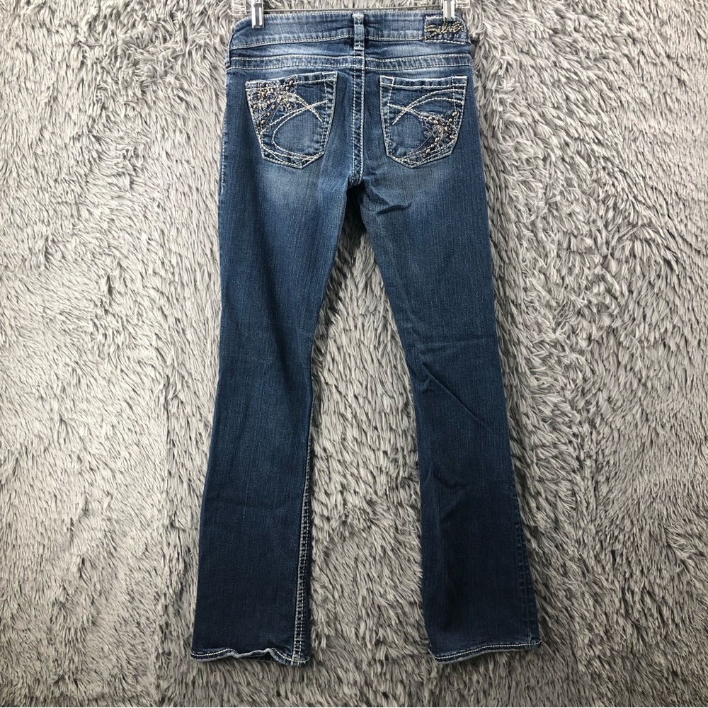 Silver Jeans Womens Size 27 Tuesday Double Button Waist Whiskered Bootcut